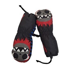 Ski Glove Seirus Toddler Large 4/6 Monster Black Mitten Nylon Waterproof Outdoor
